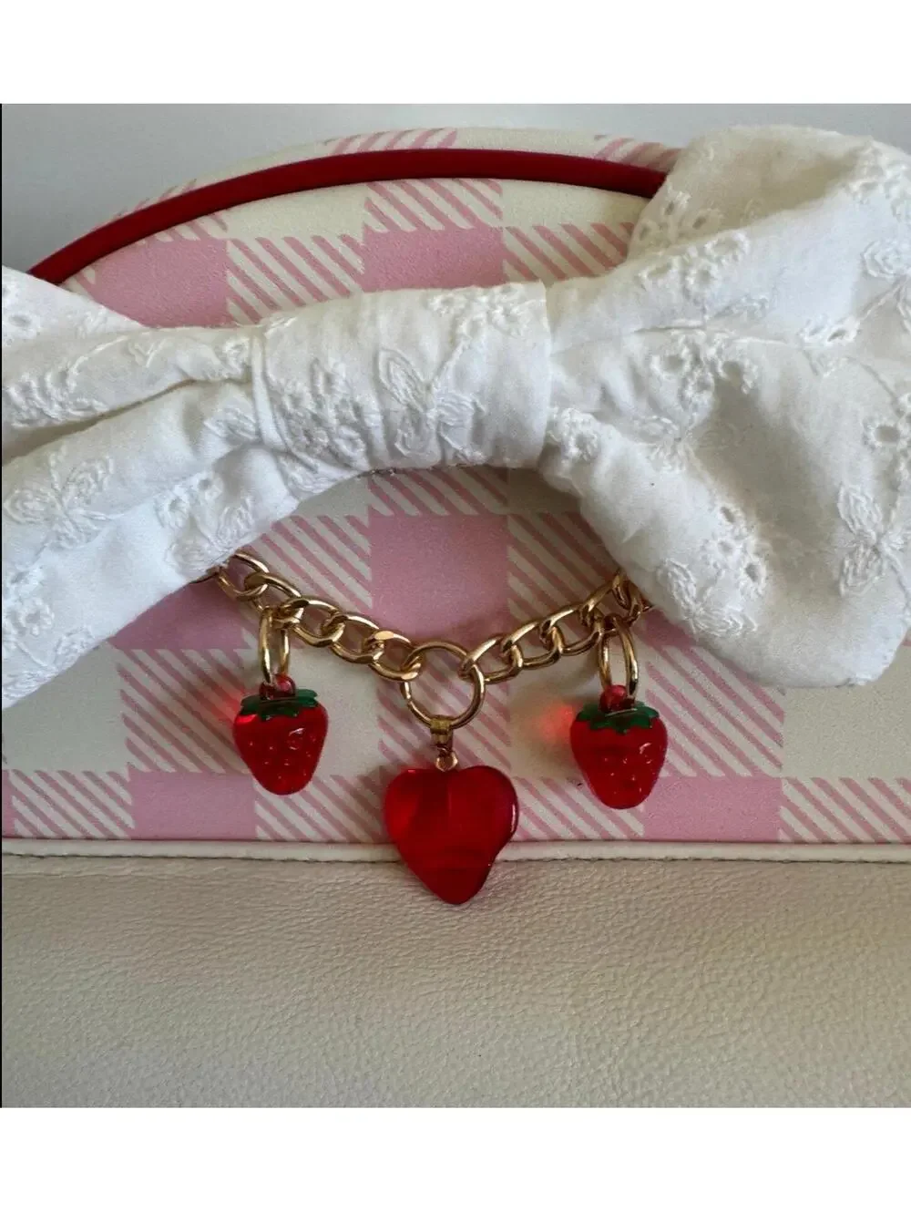 Bioworld Strawberry Shortcake Gingham Bow Mini Backpack